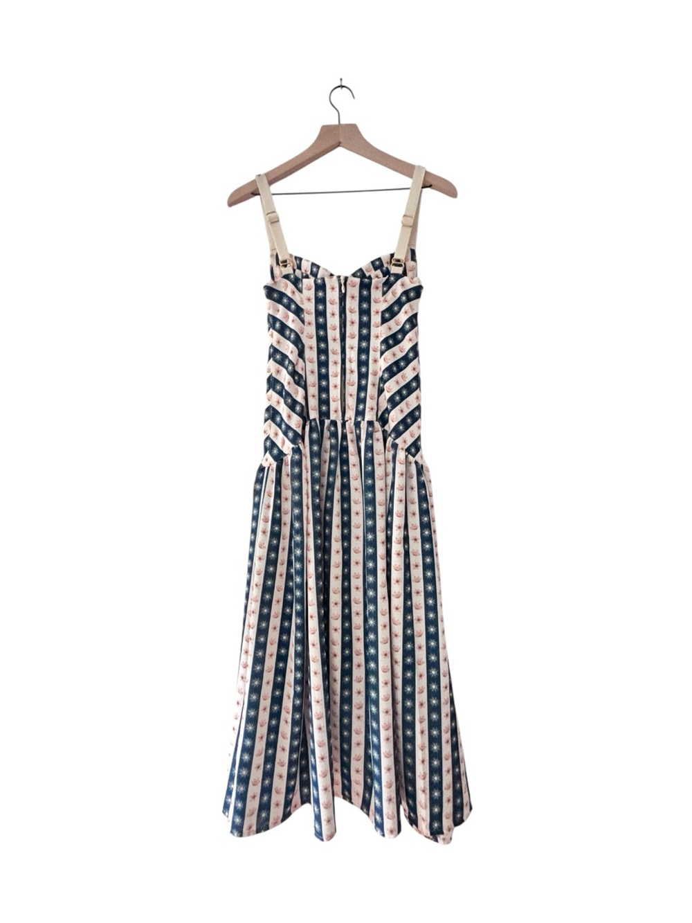 Agua Bendita Rayna Corset Midi Dress Embroidered Straps NWT Small - Picture 2 of 6